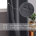thumbnail image 3 of DWCN Dark Grey Blackout Curtains for Bedroom with Tiebacks - Thermal Insulated Light Blocking Grommet Window Curtains for Living Room, 42 x 54 inch Length, Set of 2 Panels, 3 of 7