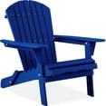 thumbnail image 2 of Best Choice Products Folding Adirondack Chair Outdoor, Wooden Accent Lounge Furniture w/ 350lb Capacity - Blue, 2 of 8