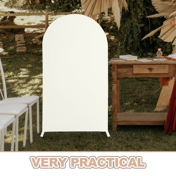 Beige Raindrops Stretchy Arch Slipcover for Wedding Arch, Polyester Backdrop Decoration, Easy to Fit and Reusable Cover