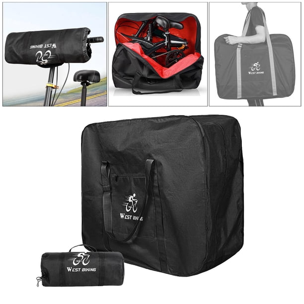 Bolsas de bicicleta plegables de viaje con bolsa de almacenamiento Accesorios de bicicleta gruesos portátiles de bicicleta sólido caja de transporte Baoblaze Caja de carreras de bicicleta