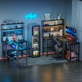 thumbnail image 3 of HLDIRECT L Shaped Gaming Desk with LED & Power Outlet, 67 inch Reversible Computer Desk with Shelves and Monitor Stand, 3 of 8