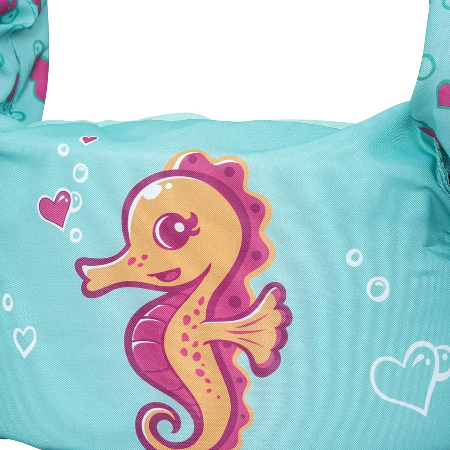 Puddle Jumper: Fabric Life Vest With Armbands - Seahorse - Float Jacket, Swim & Water Accessory, Adjustable Back Buckle, 33-55lb Cap, Toddlers-Kids 2+