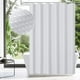 thumbnail image 4 of Cortina de ducha blanca, poliéster texturizado, 256GSM, 71x71, 12 ganchos, 4 of 9