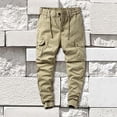 thumbnail image 2 of Pantalon Été Homme Male Spring Fall New Trend Work Pants with Multi Pocket Versatile Drawstring Pants Men Pants Khaki 28, 2 of 4