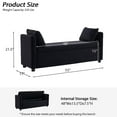 thumbnail image 3 of Storage Bench for Bedroom, 55" End of Bed Bench for King Size Bed, Modern Upholstered Long Ottoman Bench with Arms and 2 Pillows for Living Room/Entryway, 3 of 10