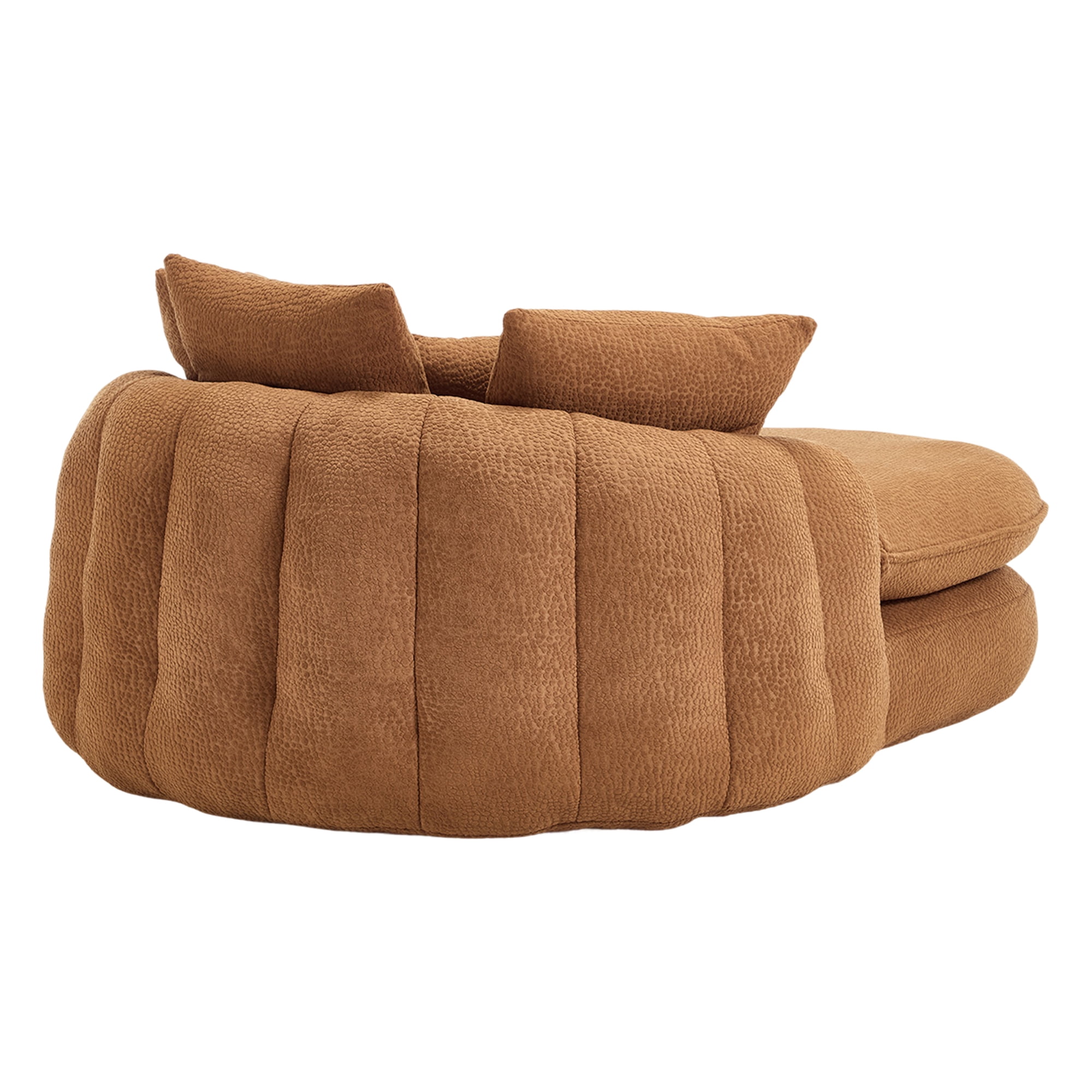 Aukfa Oversized Bean Bag Sofa, 59.84" Deep Sleeper Chaise with 5 Pillows, Chenille, Orange