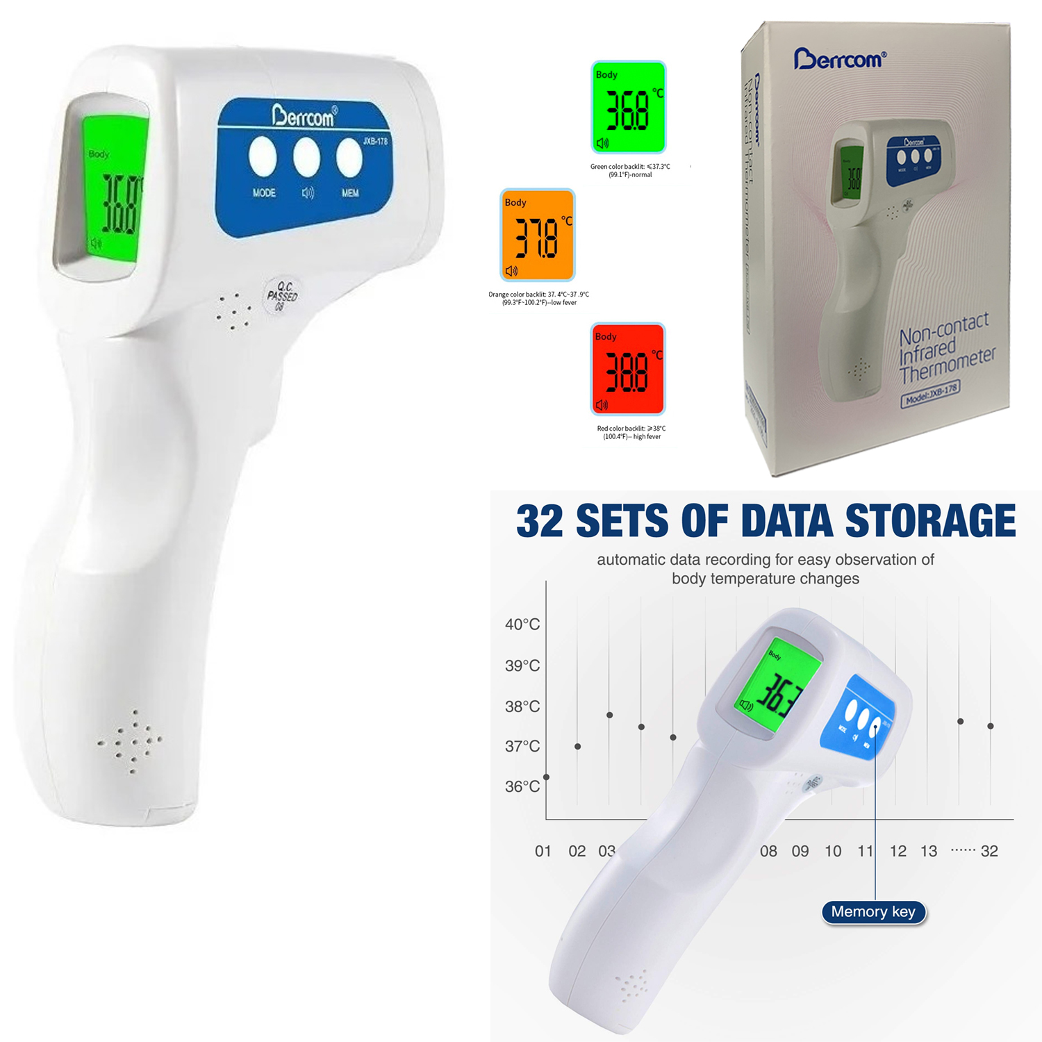 Body and Surface Non Contact Infrared Thermometer JXB 178