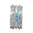 thumbnail image 1 of 6X3MM Marquise Blue Topaz 925 Silver Meditation Men Women Spinner Ring, 1 of 2