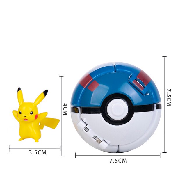 Pokemon Elf Ball Anime Charizard Figura Pikachu Eevee Squirtle Kyogre Pocket Monster Pokeball Pet Deformación Modo Muñeca Juguetes Gao Jinjia LED