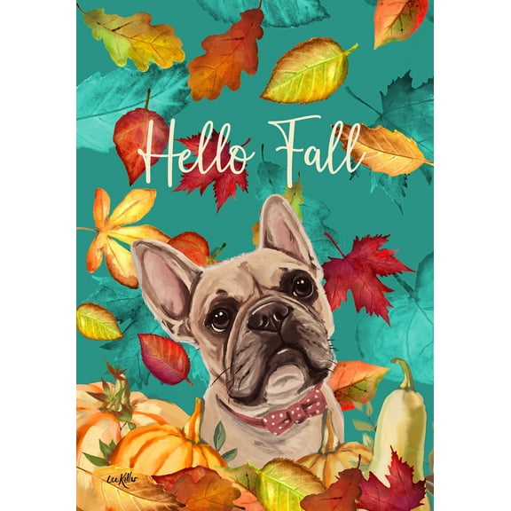 French Bulldog Cream - Hippie Hound Studios Fall Garden Flag