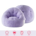 thumbnail image 6 of Room Revival, Kids' Super Soft Teddy Sherpa Bean Bag Chair with Pocket, Purple, 6 of 6
