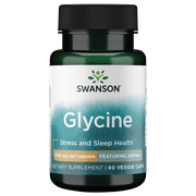 Swanson Ajipure Glycine, Pharmaceutical Grade 500 mg 60 Veggie Capsules