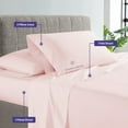 thumbnail image 5 of Js sanders Family King 144x84 4pc Sheet Set 100% Egyptian Cotton 800 Thread Count Breathable & Soft Cooling Hotel Sheets Machine Washable and Fits up to 15'' Deep Pocket Blush, 5 of 7