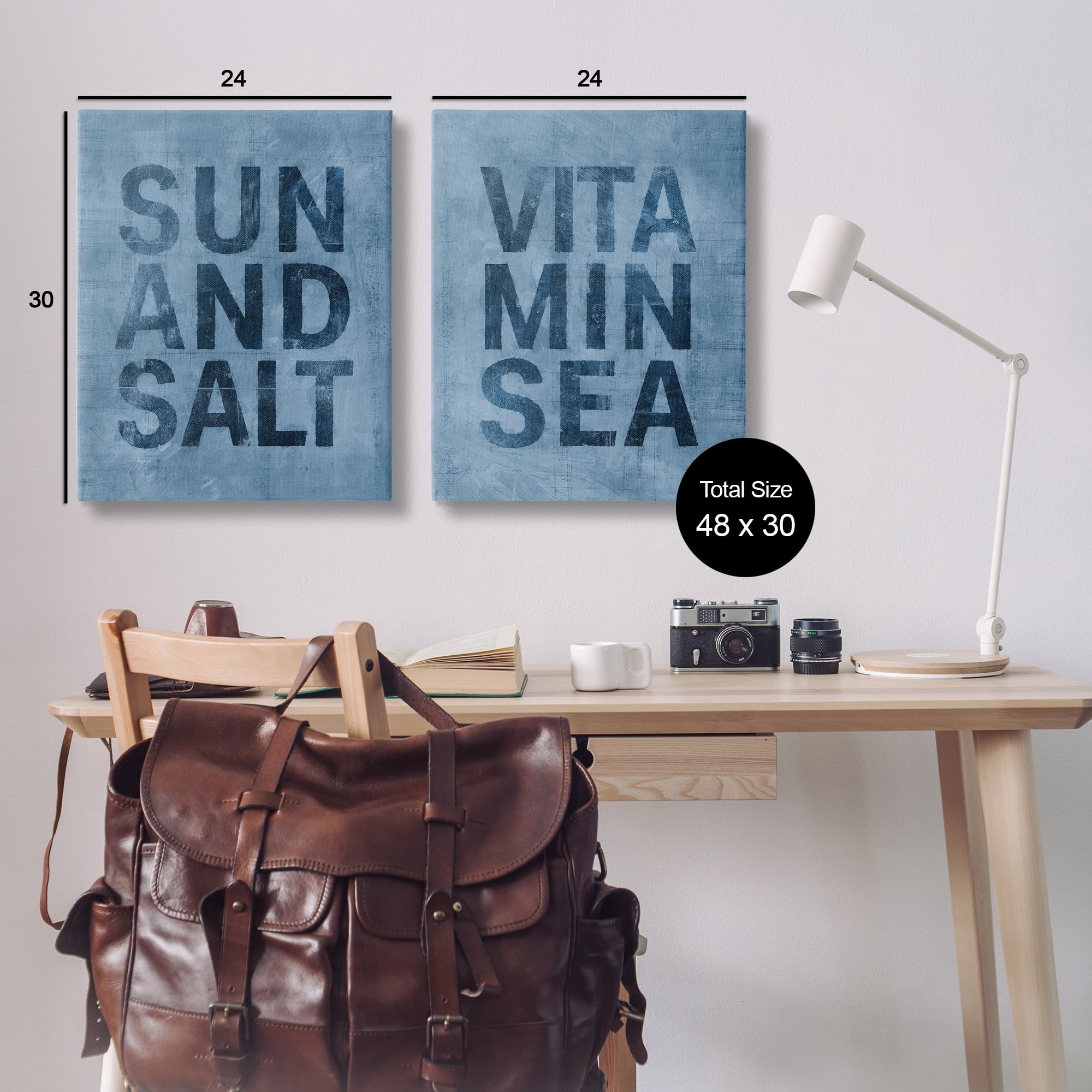 Stupell Industries Summer Beachy Phrases Nature Painting Gallery Wrapped Canvas Art Print Wall Art, 24 x 30, Set of 2