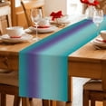 thumbnail image 5 of Teal Purple Ombre Table Runner 108 Inches, Modern Gradient Abstract Art Bed Runner Dresser Scarves Tabletop for Indoor Outdoor Parties/Ceremony/Banquet, 13"x 108", 5 of 9