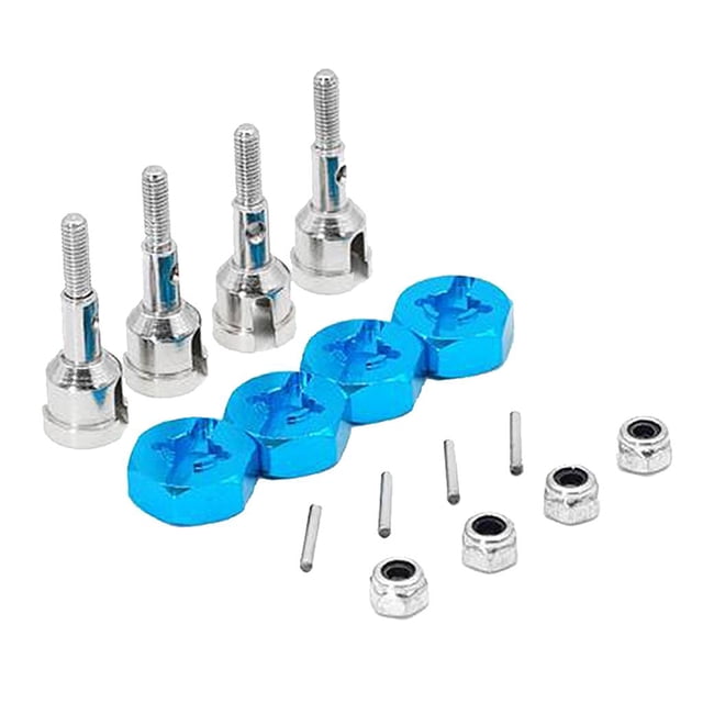 Se adapta a WLtoys A959/A959B A979 1/18 Actualización Hex Dive Hub Set Piezas de montaje; plata + azul