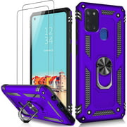 LUMARKE Galaxy A21 Case,Pass 16ft. Drop Tested Military Grade Cover with Magnetic Ring Kickstand Compatible with Car
