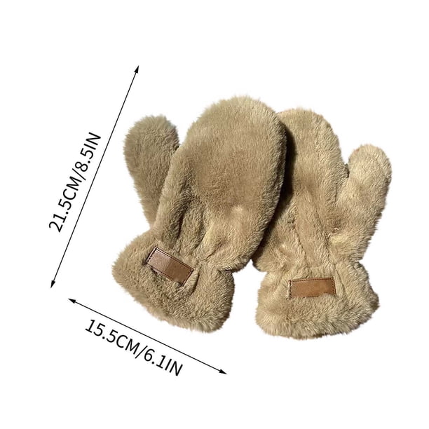 Pisexur Batería de cocina Guantes de terciopelo de imitación de pelo de conejo, de peluche, cálidos y resistentes al viento para invierno. para la cocina del hogar