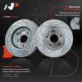 thumbnail image 6 of A-Premium Front and Rear Drilled and Slotted Disc Brake Rotors + Ceramic Pads Kit Compatible with Select Honda Models - CR-V 2005-2006 12-PC Set, 6 of 9
