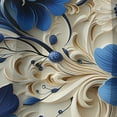 thumbnail image 4 of Designart "Blue Scrollwork Swirls: Victorian Inspired II" Floral Blackout Curtain Single Panel, 4 of 4