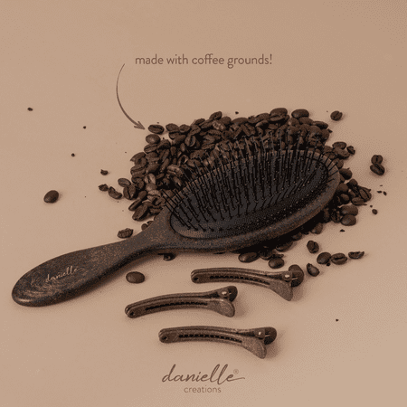 Danielle Creations Eco Natural Bristle Oval Paddle Detangling Hair Brush & Separating Clips