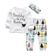 thumbnail image 1 of Kukitty Conjunto De 3 Piezas De Trajes Para Niña Daddy Is My Bestie, Camiseta De Manga Larga, Pantalones Estampados Con Diadema (3-6 Meses), 1 of 5