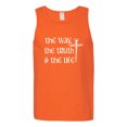 thumbnail image 2 of Wild Bobby The Way, The Truth & The Life Inspirational/Christian Men Graphic Tank Top, Orange, Large, 2 of 5