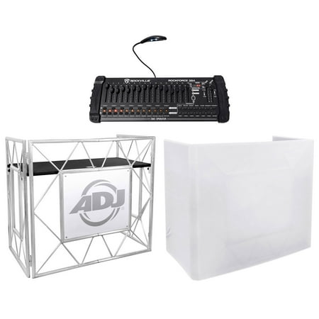 American Dj Connector - American DJ Pro Event Table II DJ Booth Truss Facade+White Scrim+DMX Controller