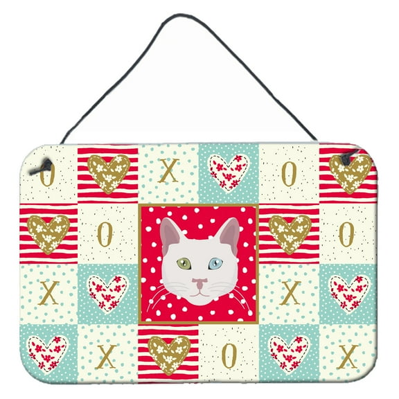 Carolines Treasures CK5123DS812 Khao Manee Cat Love Wall or Door Hanging Prints 8x12 multicolor