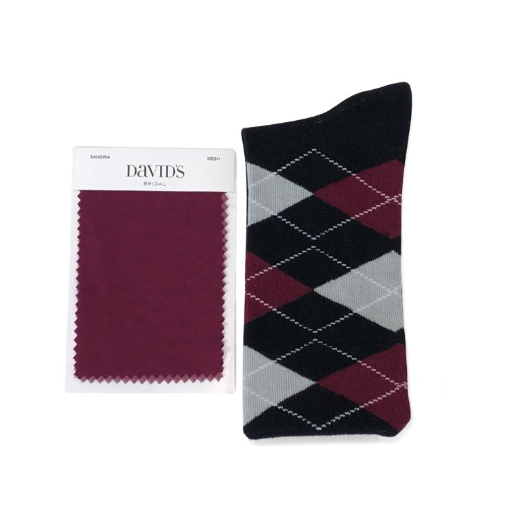 Spotlight Hosiery shades of Maroon/burgundy/red Men's Groomsmen's Dress Socks