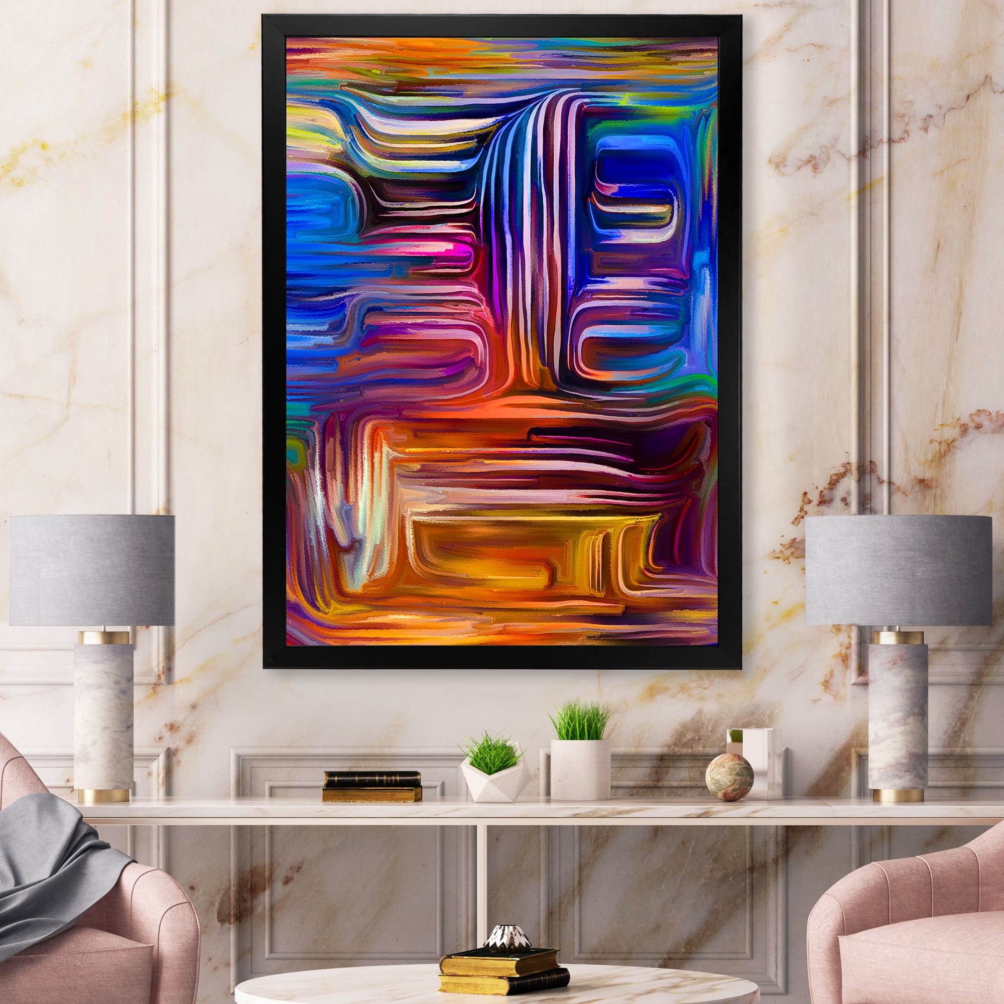 Designart 'Colour Spiral Fusion V' Modern Framed Art Print