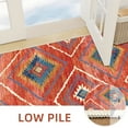 thumbnail image 4 of 9'x12' Area Rugs for Living Room, Machine Washable Non-Slip Carpet, Soft Faux Wool Low Pile Moroccan Farmhouse Western Rug, Brick Red, 4 of 5