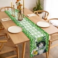 thumbnail image 3 of St. Patrick's Day Table Runner - 108 Inch Long, Kitchen Dining Table Runner Dresser Scarves, Cat Beer Green Clovers Buffalo Plaid Farmhouse Decor for Coffee Tables Wedding Party Banquet, 3 of 8