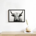 thumbnail image 3 of Nawypu  Sylvie B&amp;W Highland Cow Portrait Framed Canvas Wall Art Gray, Rustic Farm Animal Art for Wall, 3 of 4