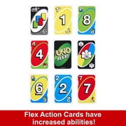 UNO Flex Card Game for Family Game Night, 2 to 8 Players, Fun for Adults and Kids