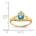 thumbnail image 3 of 14K Yellow Gold Ring Band Themed (12) December Cubic Zirconia CZ Blue, Size 5, 3 of 5