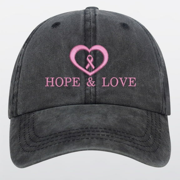 TANGNADE Baseball Hats for Women Breast Cancer Embroidered Adjustable Awareness Hat Gifts Woman Summer Hats Black