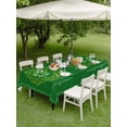thumbnail image 3 of Outdoor Tablecloth with Umbrella Hole and Zipper, St. Patrick's Day Rectangle Table Cloth 60x120 Inch Waterproof Tablecloth, Green Country Lucky Leaves Chic Border Picnic Table Cover for Patio, 3 of 7