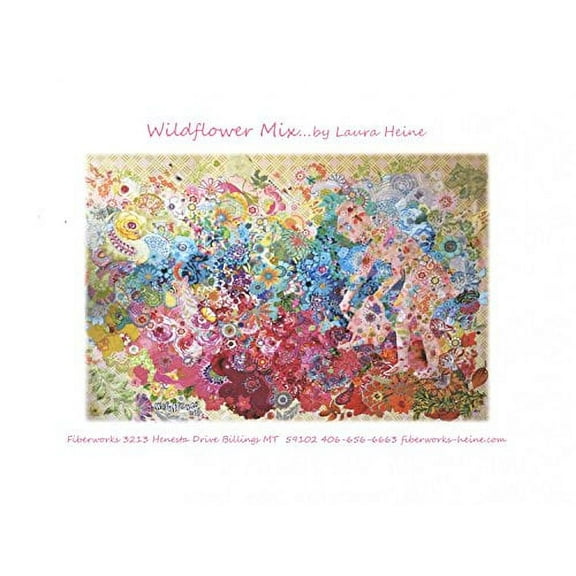Wildflower Mix Collage Quilt Pattern by Fiberworks