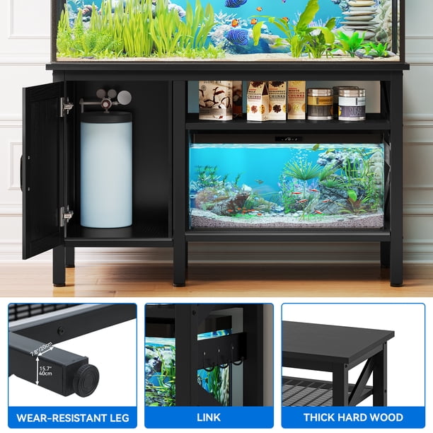 Dextrus 55-75 Gallon Heavy Duty Metal Fish Tank Stand with Storage