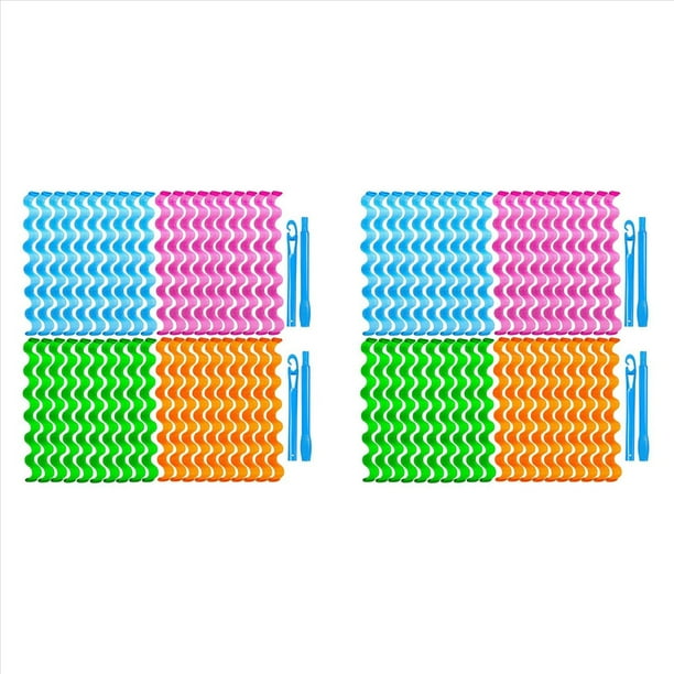 80 Piezas de Rizadores de Cabello con Ondas Sin , Rizadores de Cabello Ondulados Sin Daños por con 2 Juegos de para Peinar, Rizos Sin