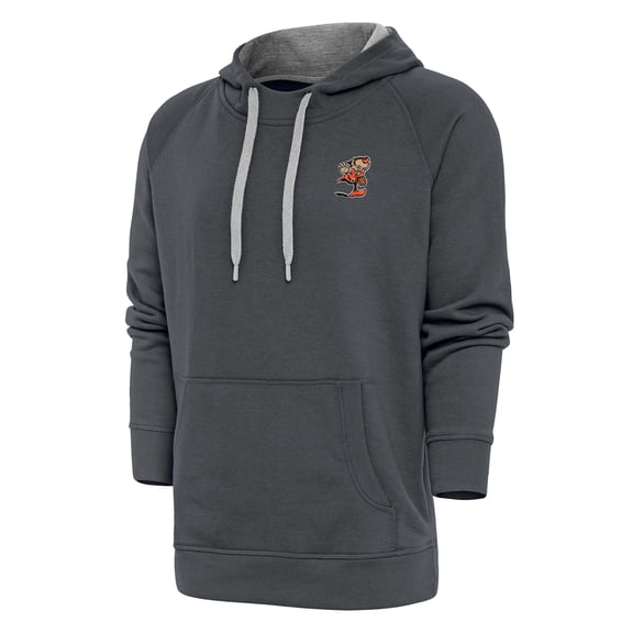 Men's Antigua Charcoal Cleveland Browns Team Logo Victory Pullover Hoodie