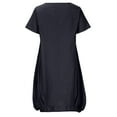 thumbnail image 5 of Bigersell Women Dresses Fashion Women Summer Casual Round-Neck Solid Short Sleeve Pocket Dress Female Dresses for Special Occasions Women's Plus Maxi Dresses, Style 20209, Dark Blue XXL, 5 of 8