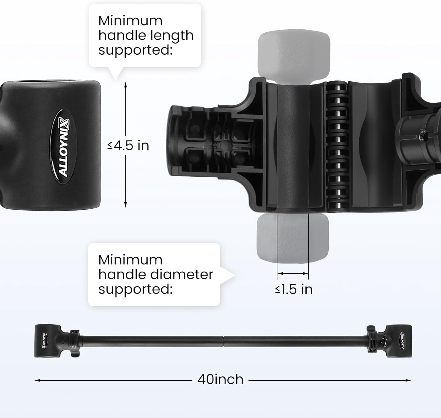 to Barbell Converter 2.0 - Transform Dumbbells into Barbell Set for Home Gym, Adjustable Weight  with Anti-Slip Foam Grip
