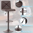 thumbnail image 2 of Dkeli Counter Height Barstools Set of 2 Bar Stools Modern Swivel Stools Adjustable Bar Chairs with Footrest, Brown, 2 of 7