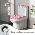 thumbnail image 4 of Renewold Hearts Print Kiss Lips Toilet Cover Sets for Bathroom 2 Pieces Comfy Toilet Lid Cover Round Dust Cover Reusable Toilet Tank Lid Covers, Valentine's Day, 4 of 6
