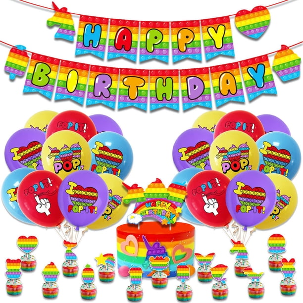 Kit de globos de látex con pancarta para fiesta de cumpleaños, 39 globos