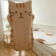 thumbnail image 4 of 1.5M Shoppu Cute Brown Cat Flannel Blanket, 4 of 7