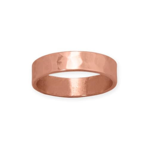AzureBella Jewelry Hammered Copper Band Ring 4.7mm Width - Made in The USA (13)