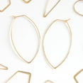 thumbnail image 3 of Humble Chic Geometric Marquise Threader Hoops - Hypoallergenic 18K Gold Plated, 2.3", 3 of 8